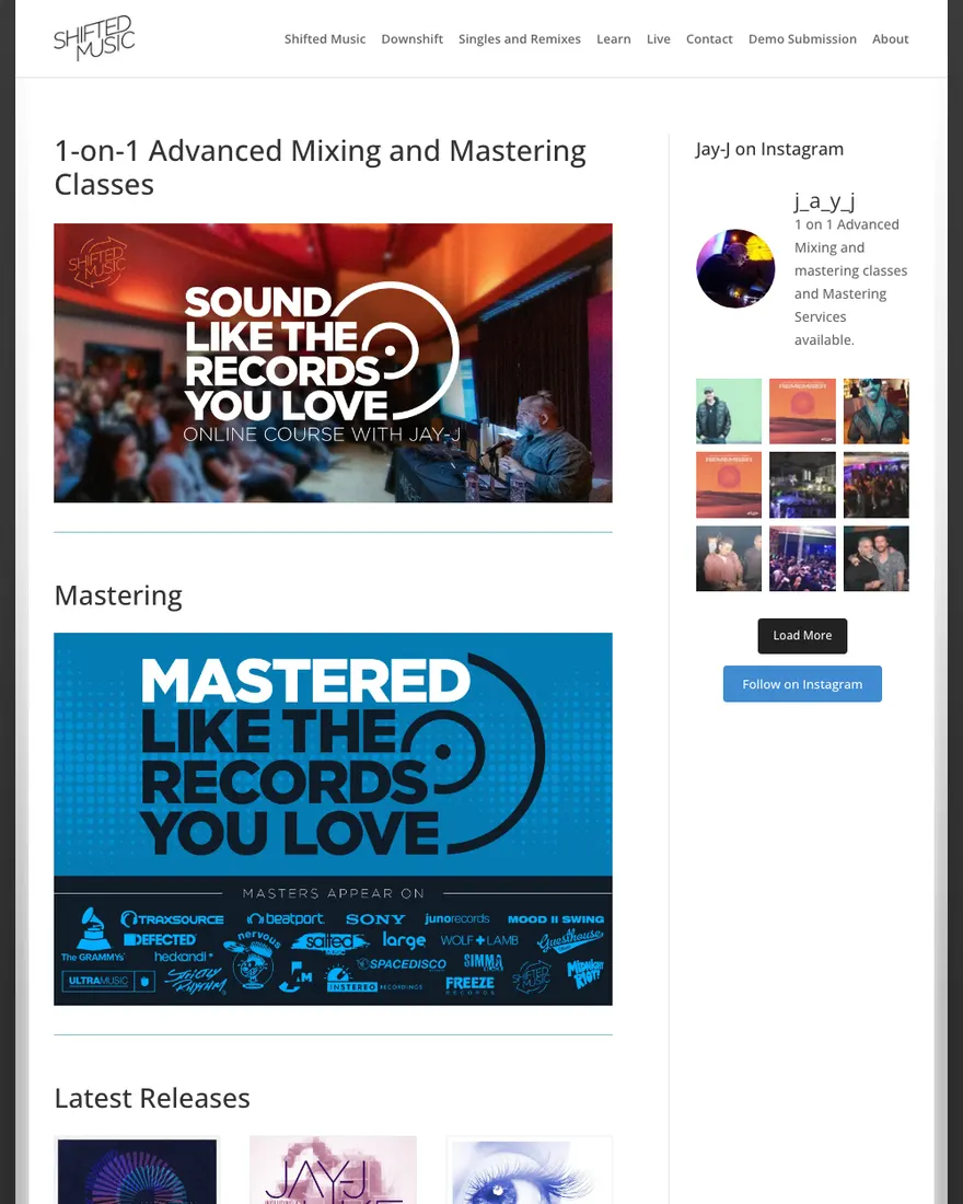 Shifted Music homepage