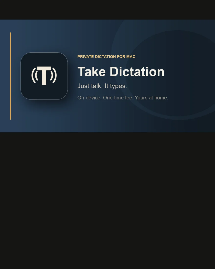 Take Dictation homepage